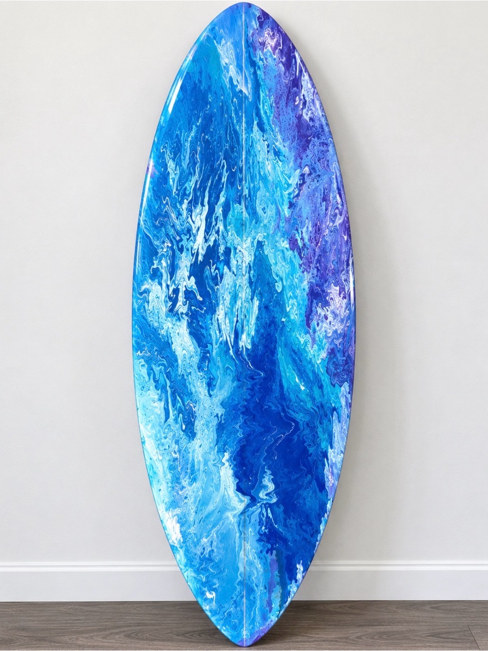 Blue Abstract Ocean skim board Wall Art